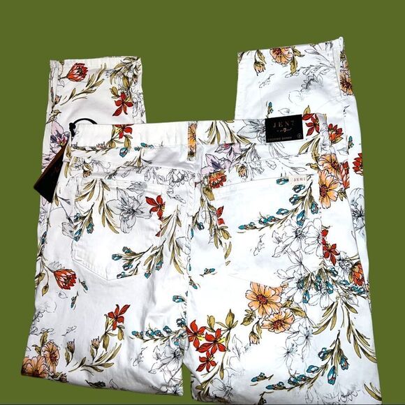 Jen7 by 7 for all mankind! White quality pants with pretty floral design… - Picture 8 of 11